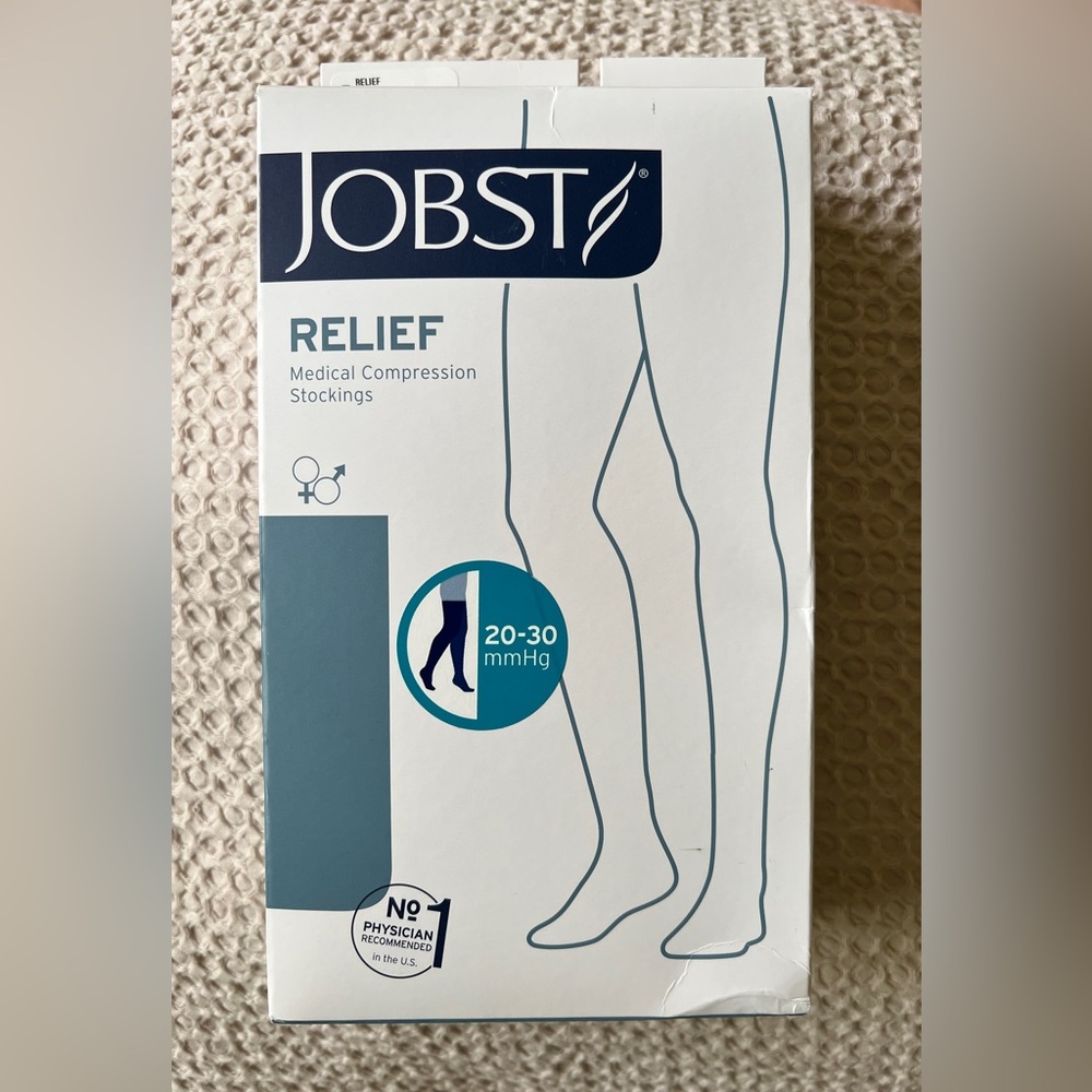 JOBST Relief 20-30 mmHg Compression Socks, Thigh High with Silicone Band - Small